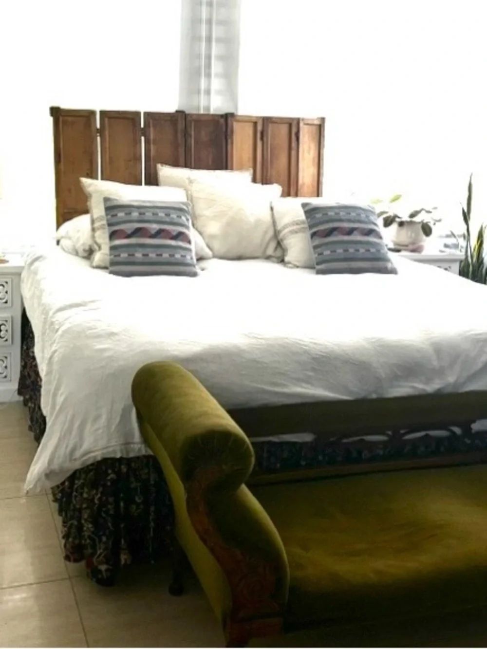 Ralph Lauren Vintage Orienta Navy King Bedskirt